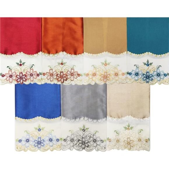 Arch Floral Kitchen Curtain Set/Swag Valance & Tier Set. Nice Matching Color - Picture 4 of 5